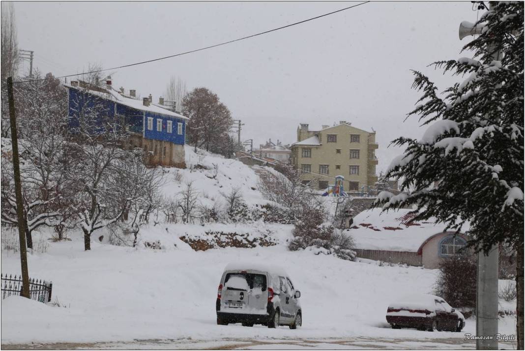 Konya’nın karla kaplı ilçesinden kartpostallık kareler 32